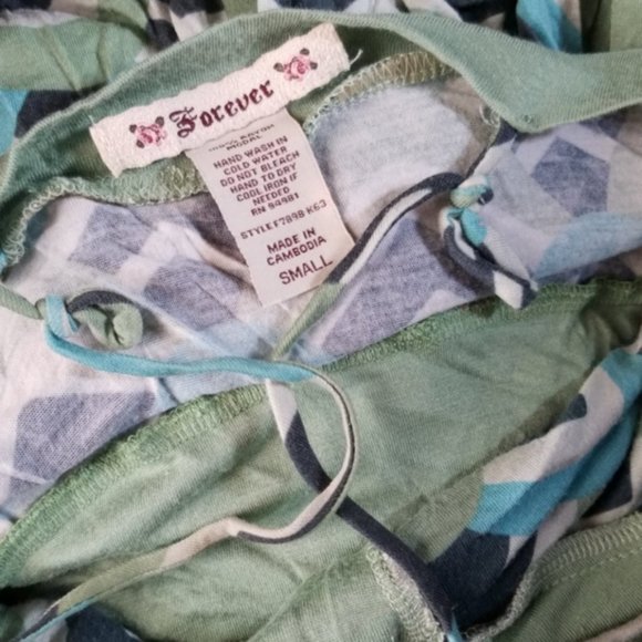 SUMMER SUN Dress Forever Green Blue Spaghetti Strap WOMEN'S Small WOMAN'S - Picture 4 of 5